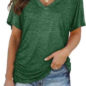 wiholl womens summer t shirts short sleeve v neck dolman