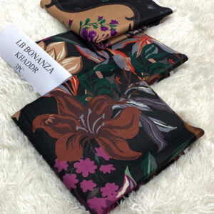 safina printed khaddar 3 piece (unstitched) – shirt, dupatta & trouser