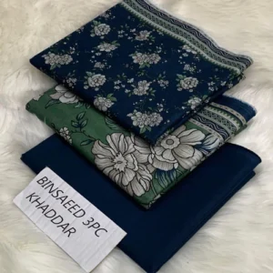 safina printed khaddar 3 piece (unstitched) – shirt, dupatta & trouser